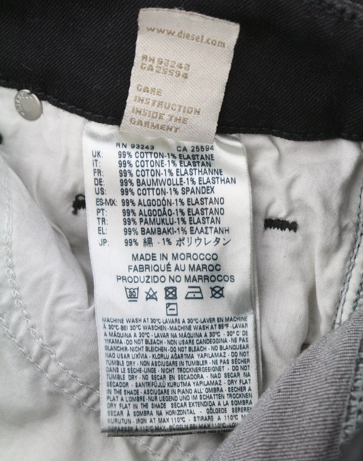 Diesel Grupee 0r84a Women Jeansblack Super Slim Skinny Low Waist