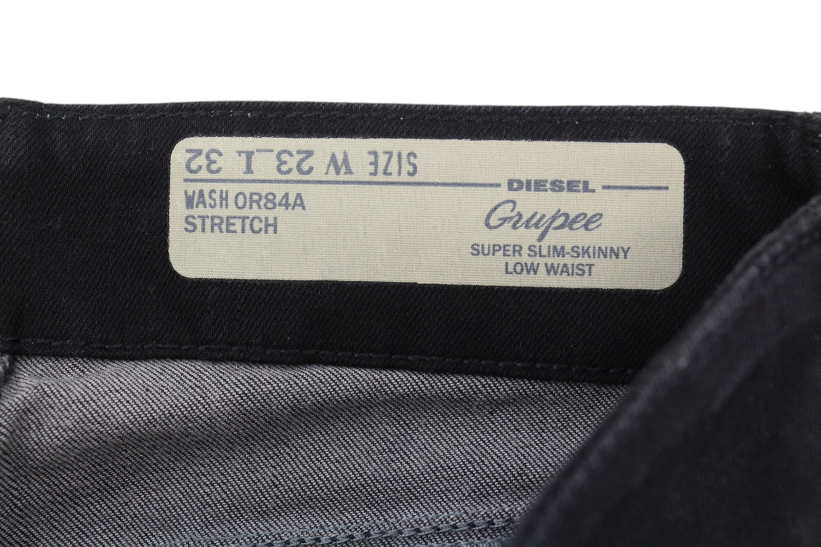 Diesel Grupee 0r84a Women Jeansblack Super Slim Skinny Low Waist