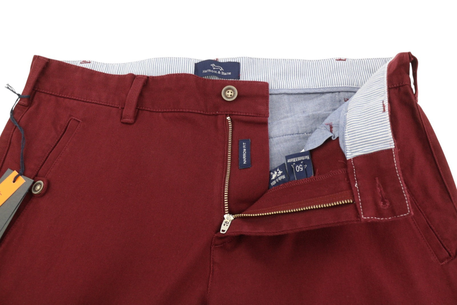 Harmont & Blaine Herrebukser 50burgundy Narrow Fit Zip Fly Chino