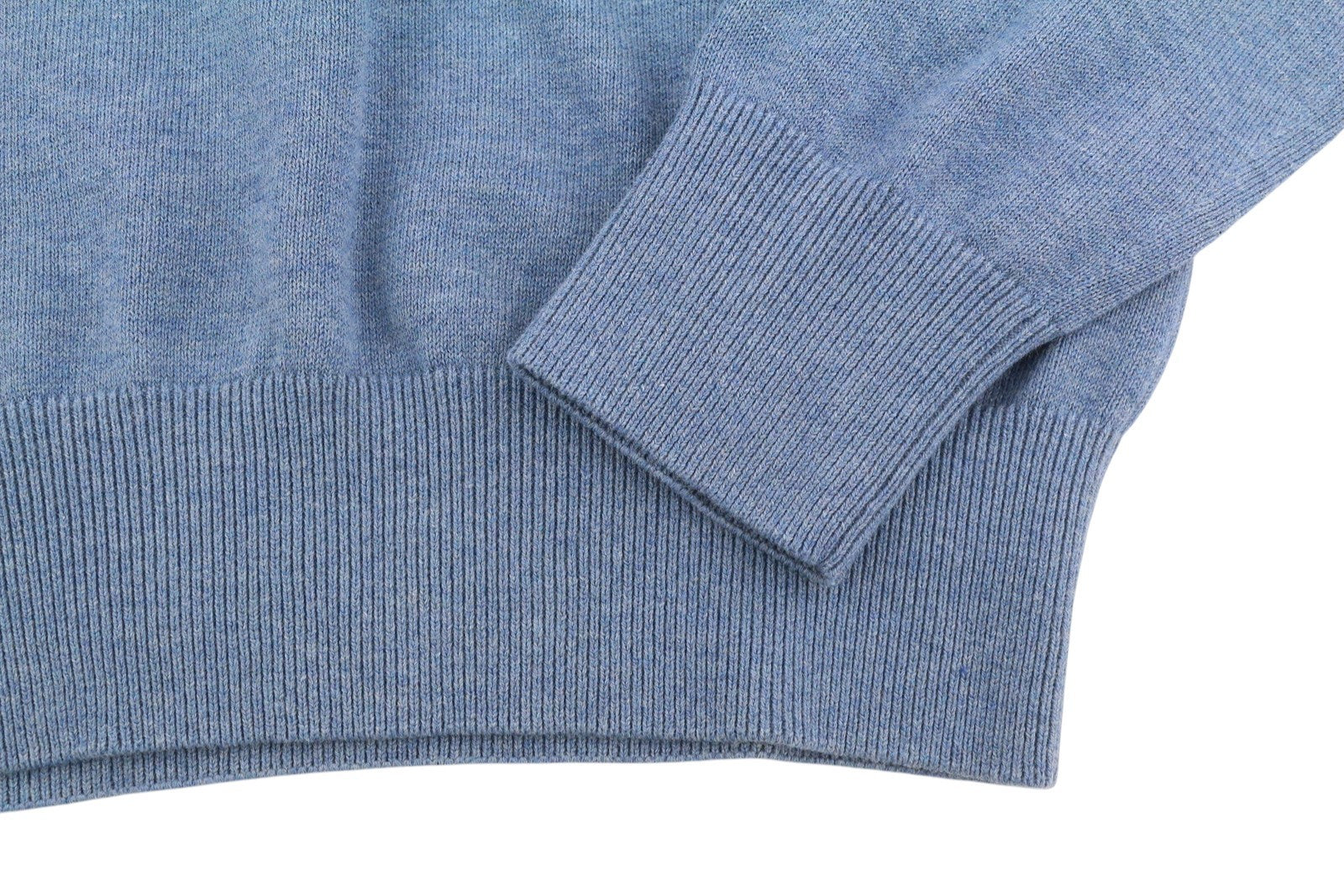 Maglione da uomo State Of Art blu melange in maglia di cotone con scollo a V