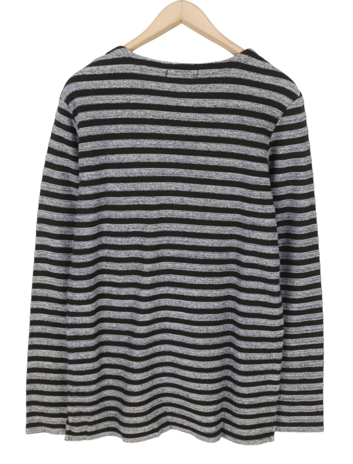Scotch & Soda Men Sweatshirtblack Striped Crew Neck Long Sleeve Pull On
