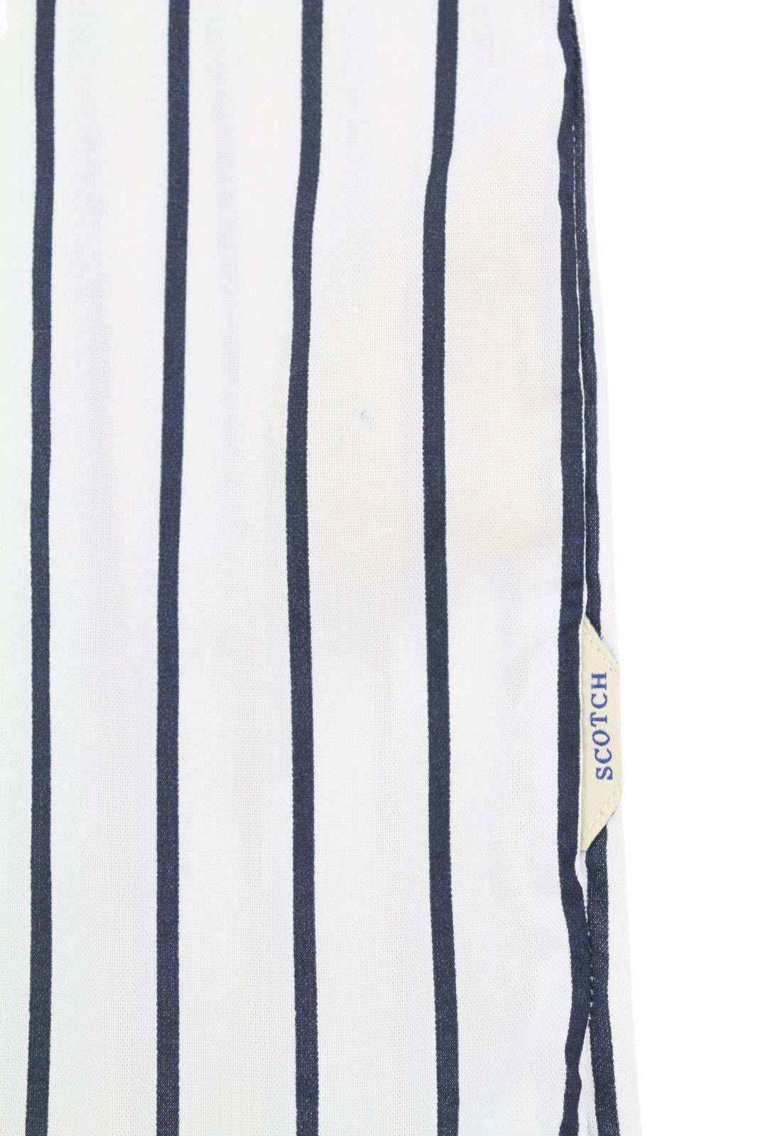 Camicia da uomo Scotch & Soda bianca gessata vestibilità lunga con bottoni e collo aperto