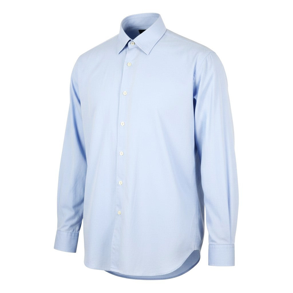 Scotch & Soda Chemise Homme Bleu Clair Coton Coupe Longue Boutonnée Col Ouvert