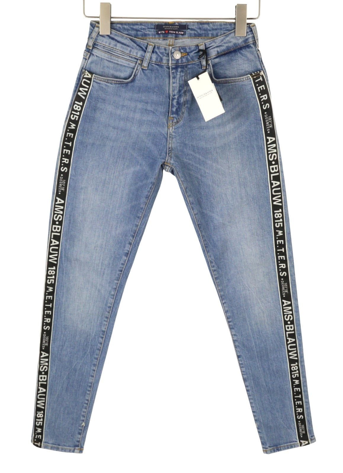 Scotch & Soda Dame Jeansblå knurhår Falmet Petite Slank kæreste