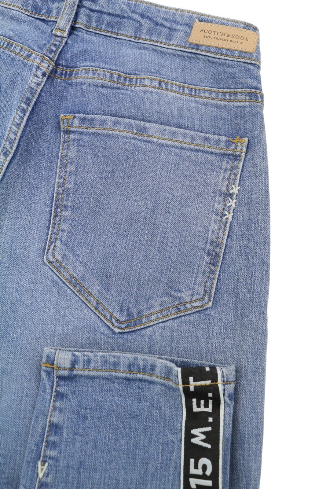 Scotch & Soda Dame Jeansblå knurhår Falmet Petite Slank kæreste