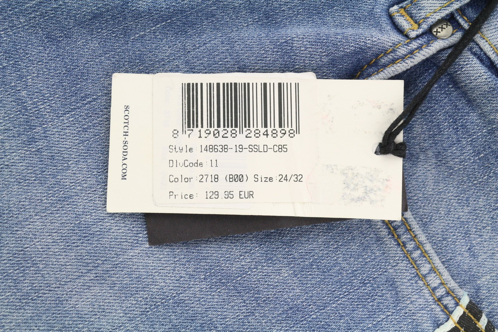 Scotch & Soda Dame Jeansblå knurhår Falmet Petite Slank kæreste