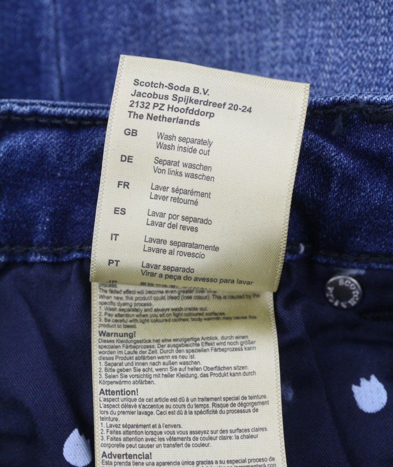 Scotch & Soda Damen Jeans, Blue Whiskers, Faded Distress Hems, Bootcut-Passform