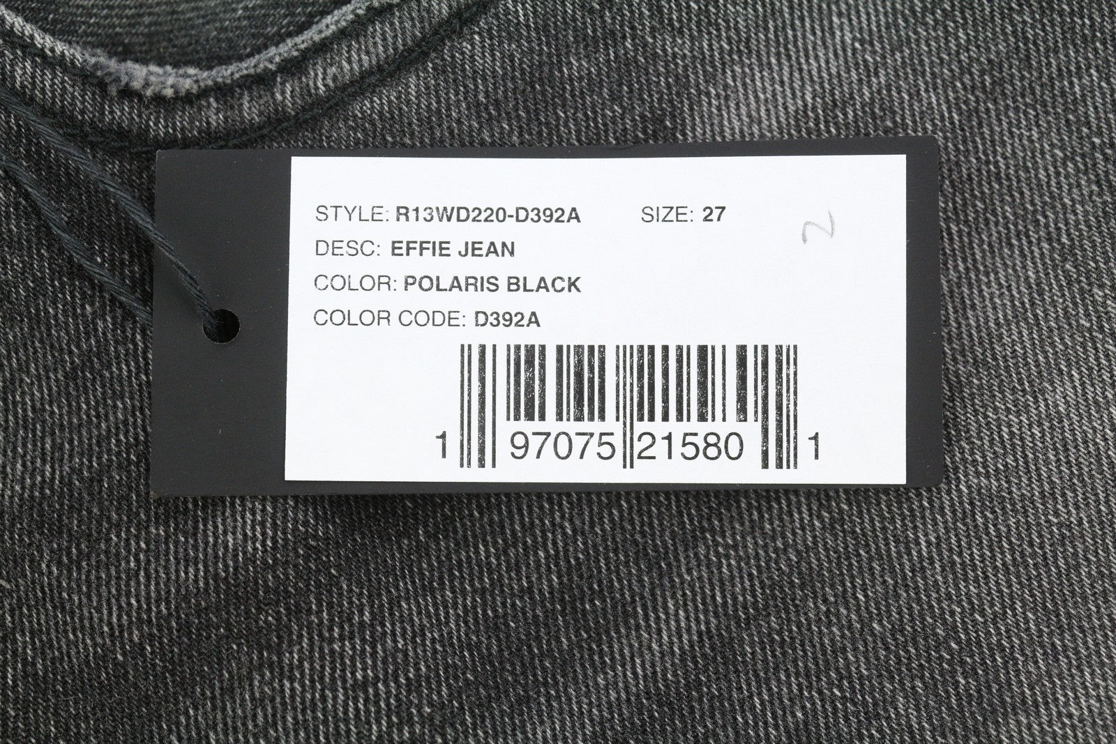 R13 Effie Women Jeans 27 Polaris Black Whiskers Faded Ps26 Rrp850