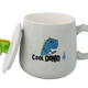 Dinosaur Blue Ceramic Mug Lid Spoon 350ml