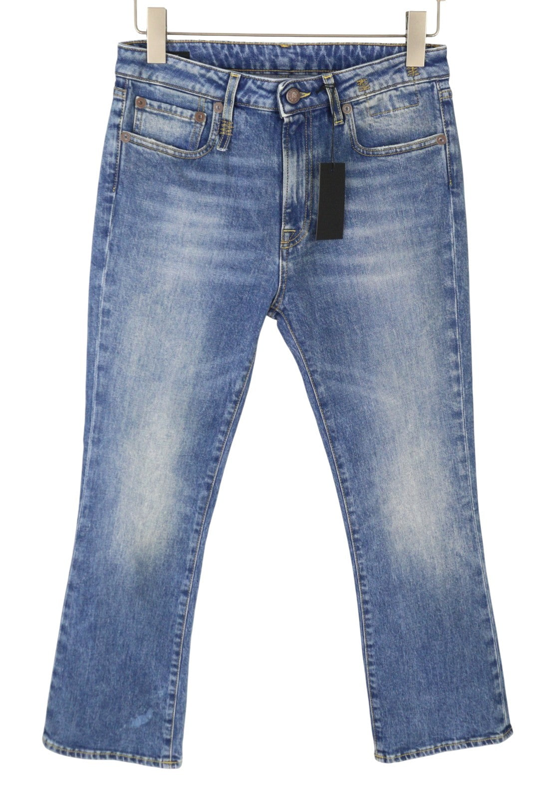 Jeans da donna R13 Kick Fit 29 Baffi tagliati elasticizzati Jasper Blu sbiadito Ps26