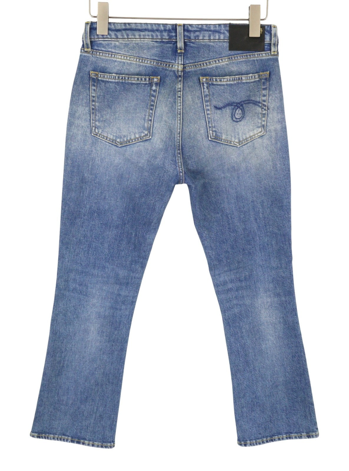 Jeans da donna R13 Kick Fit 29 Baffi tagliati elasticizzati Jasper Blu sbiadito Ps26
