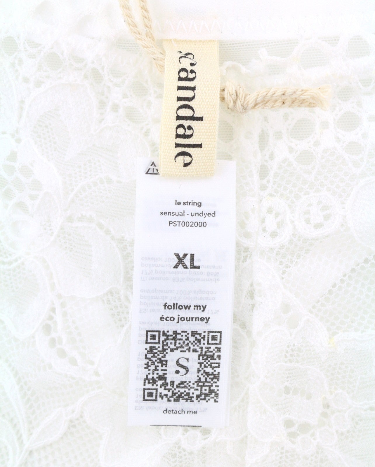 Scandale Le String Sensual-undyed Women Pantieswhite Delicate Lace Insert