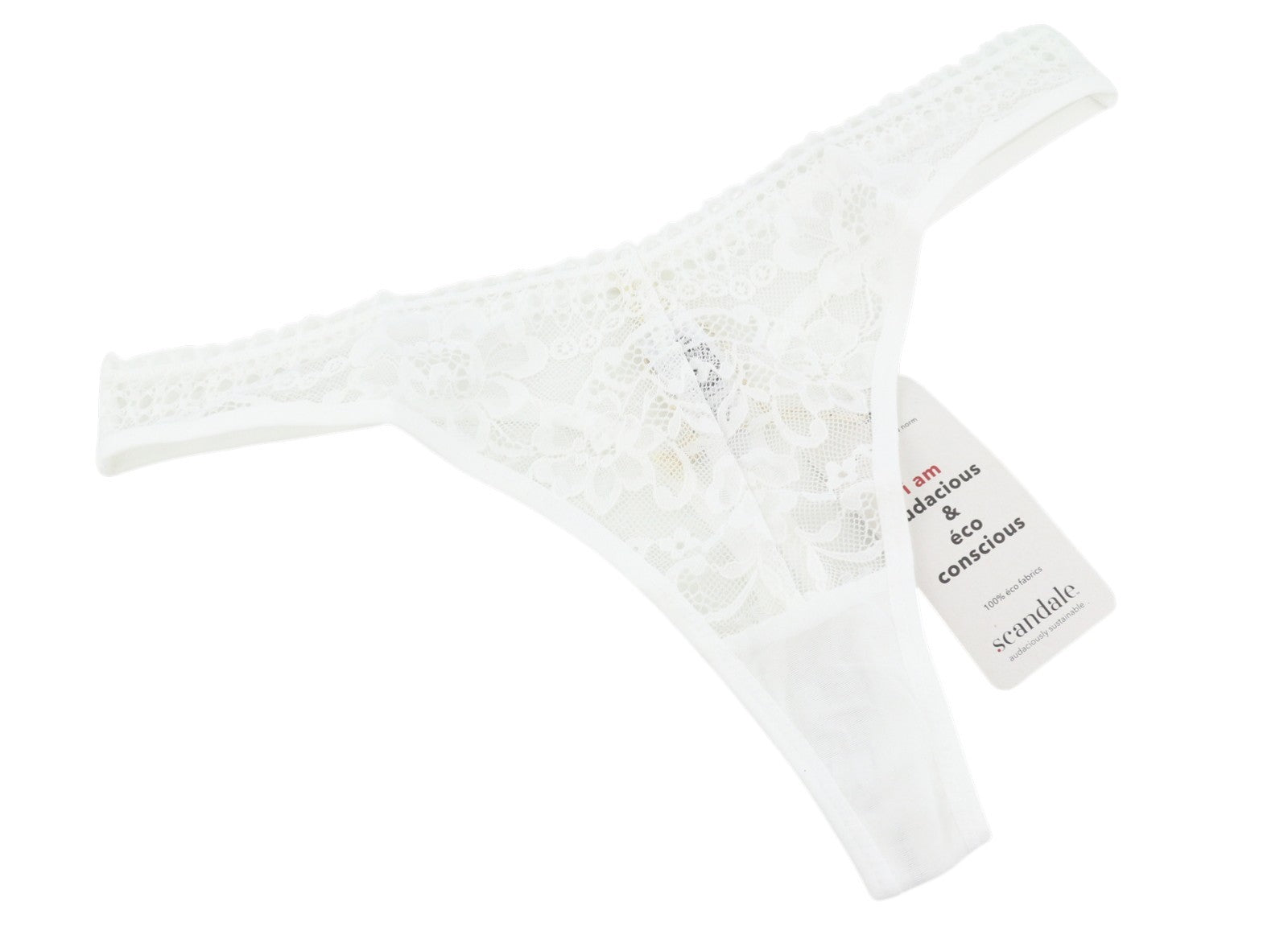Scandale Le String Smyslné-nebarvené dámské kalhotkybílá jemná krajková vložka