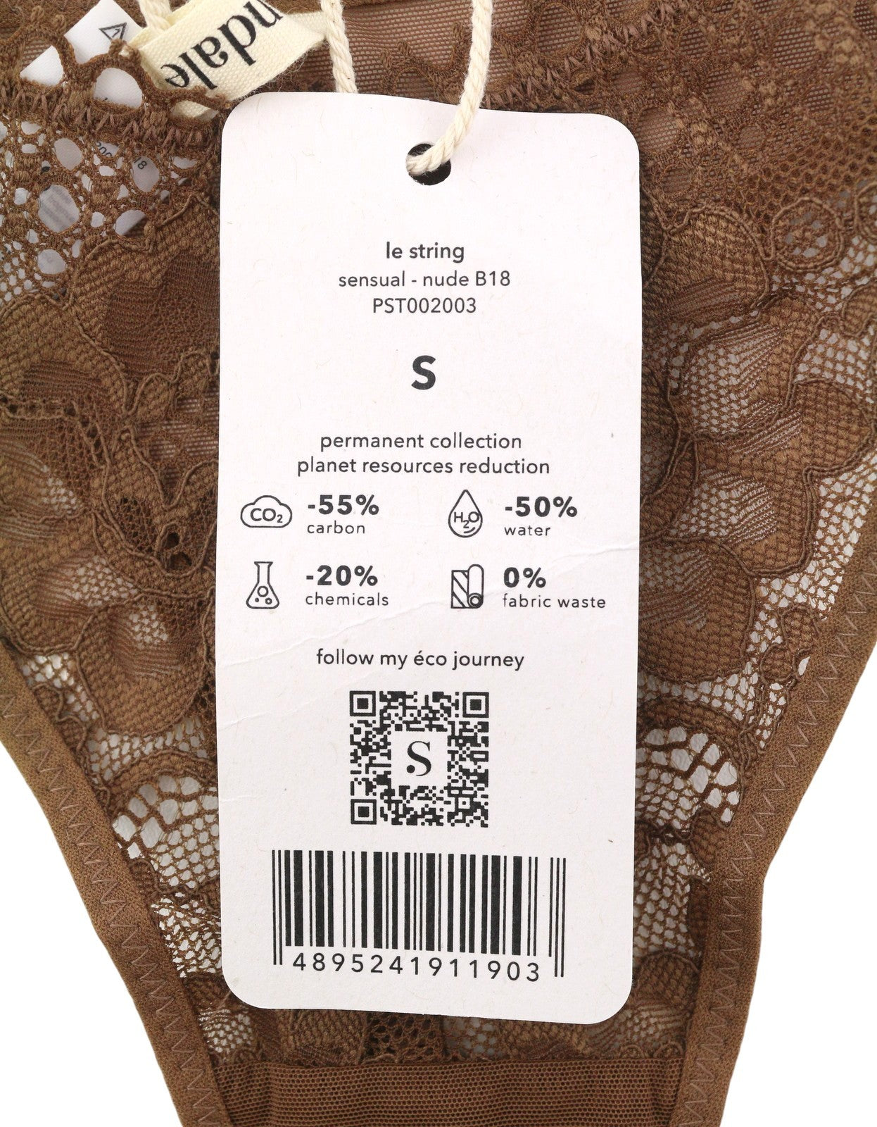 Scandale Le String Sensual-nude B18 Damen Höschenbraun Transparenter Rücken 2er-Pack