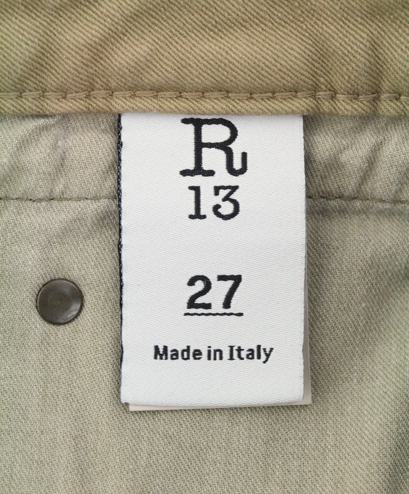 R13 Boy Straight Femme Jeans 27 Pebble Stretch Cropped Beige Délavé