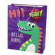Purple Dinosaur Paper Gift Bag 32cm X 26cm X 10cm