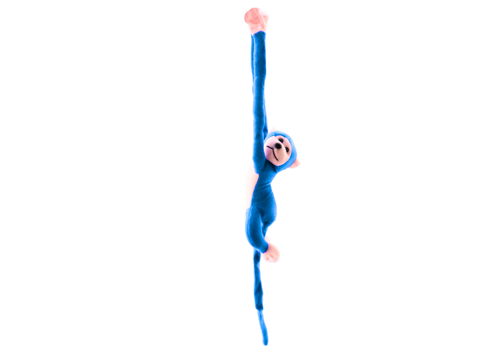 Plush Monkey Mascot With Sound Blue 80 Cm
