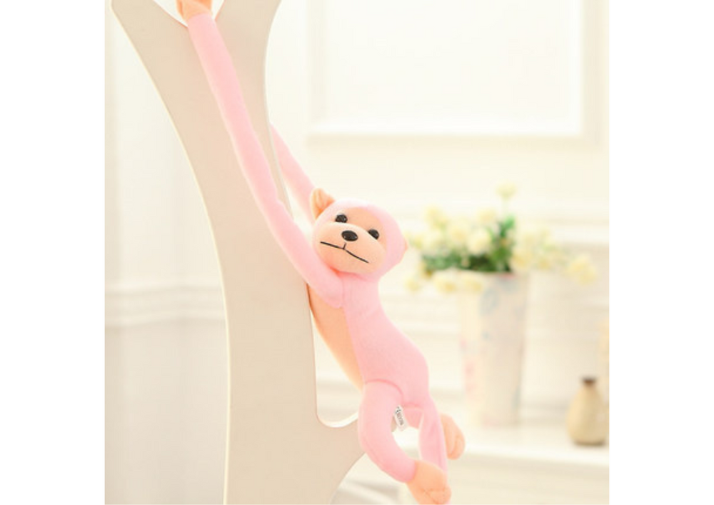Plush Monkey Mascot With Sound Pink 80 Cm