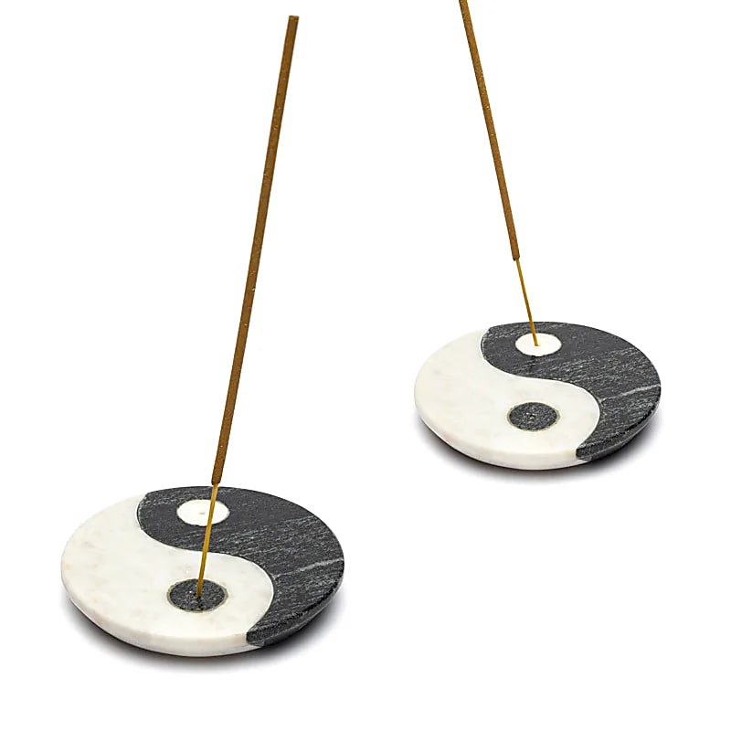 Räucherstäbchenhalter Yin Yang Speckstein - 10 cm Packung mit 2 Stück