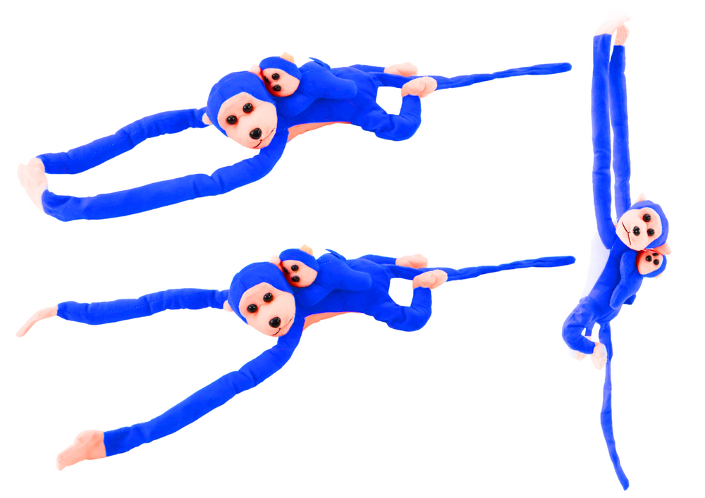 Maskottchen Plüschaffe mit Babyblau 70 cm