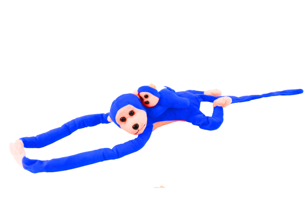 Maskottchen Plüschaffe mit Babyblau 70 cm