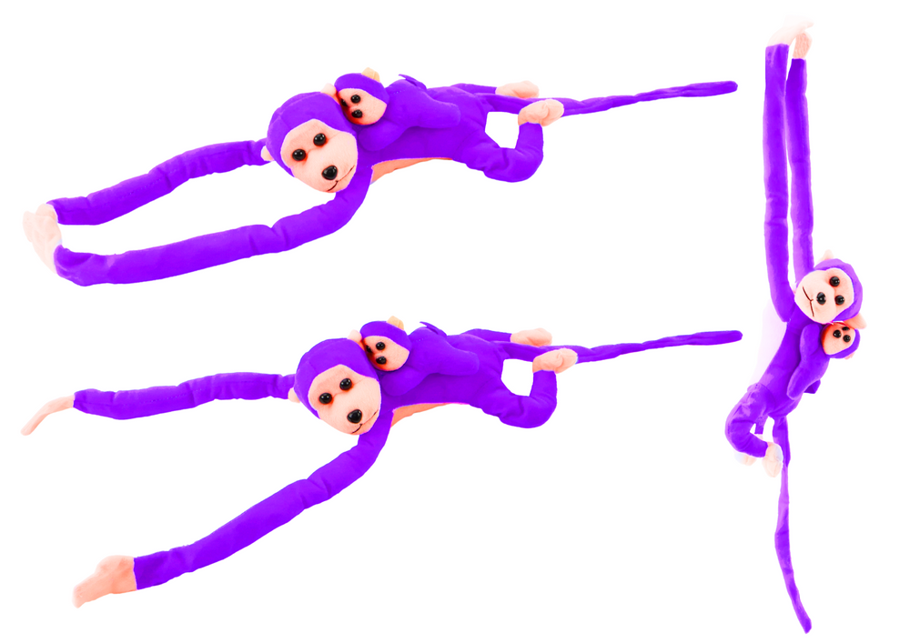 Maskottchen Plüschaffe Affe mit Baby Lila 90 cm