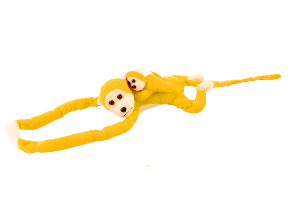 Mascot Plush Monkey With Baby Yellow 90 Cm