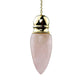 Pendulum Brass Plated + Rose Quartz Chamber - 20 G; 5.3 Cm
