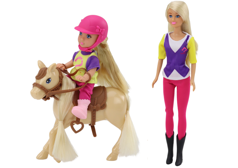 Anlily Doll Set With A Child And A Pony Horse Farm