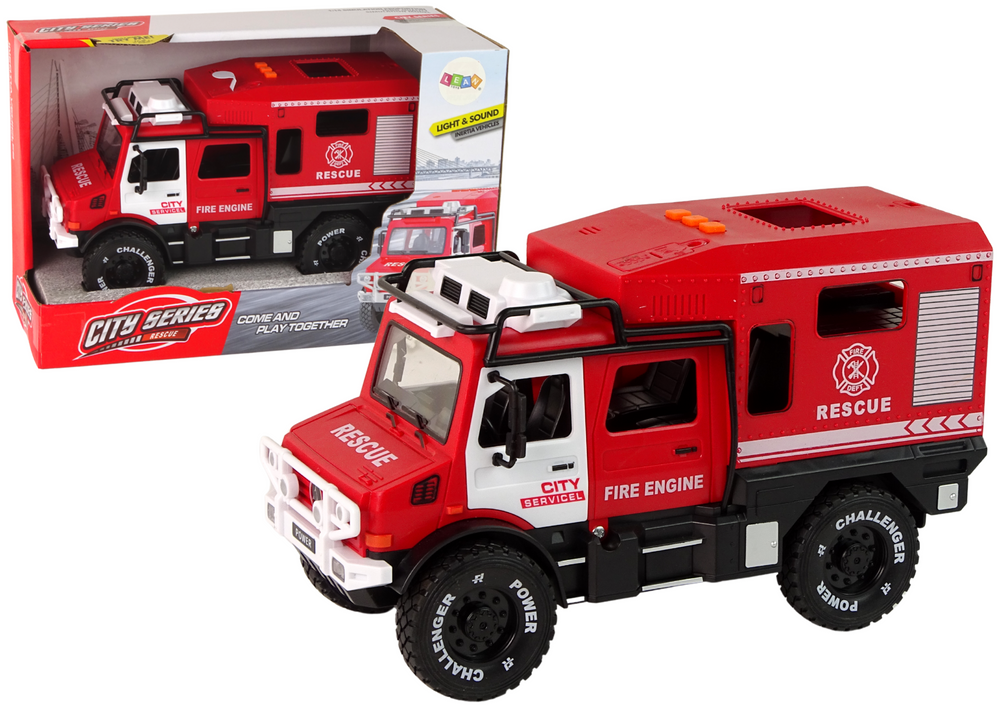 Off-road Vehicle Fire Department Red Opening Doors Sounds Lights