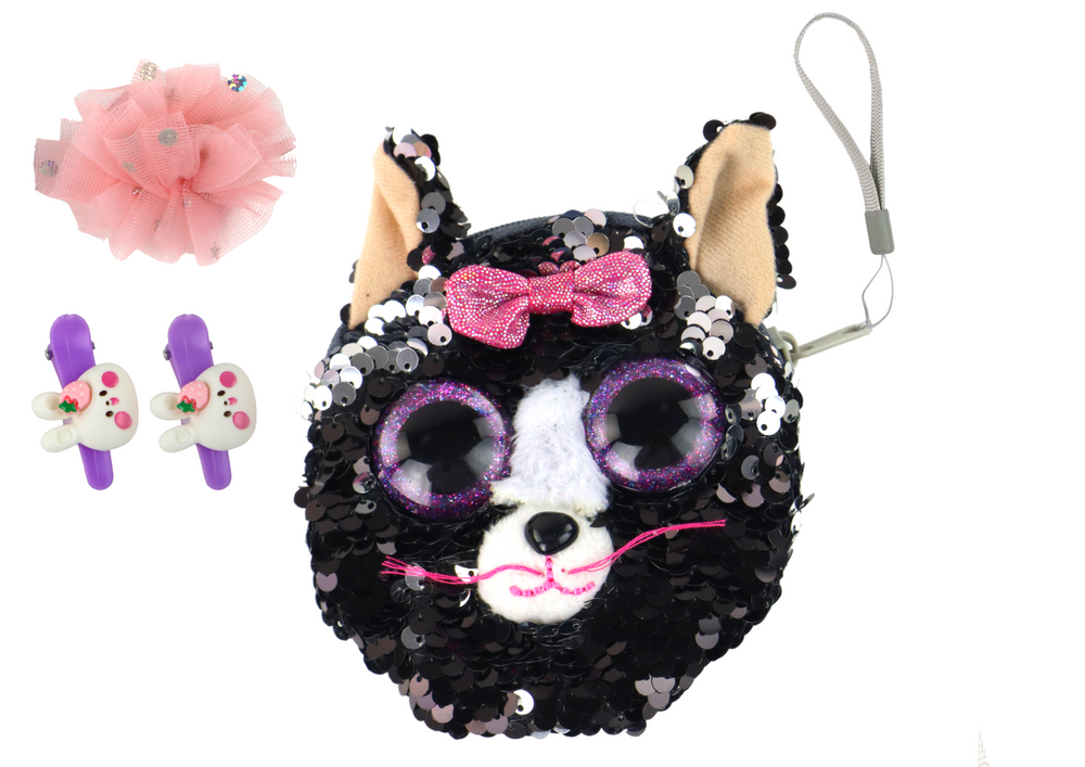 Set Portafogli Gemelli Per Ragazze Portafoglio Kitty 4 Pezzi.