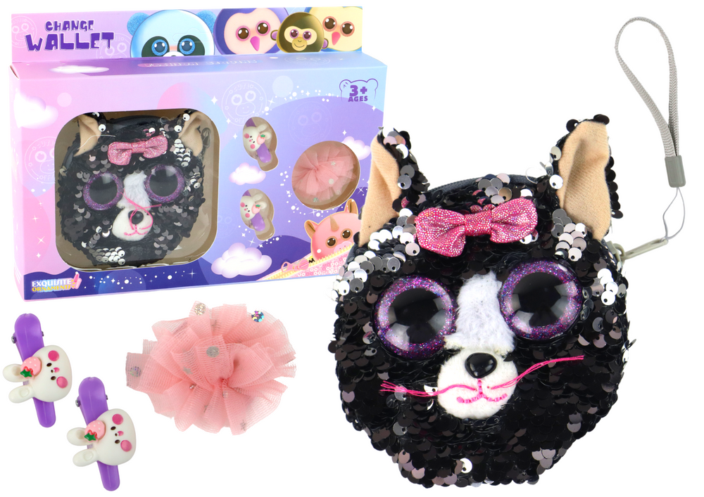 Set Portafogli Gemelli Per Ragazze Portafoglio Kitty 4 Pezzi.