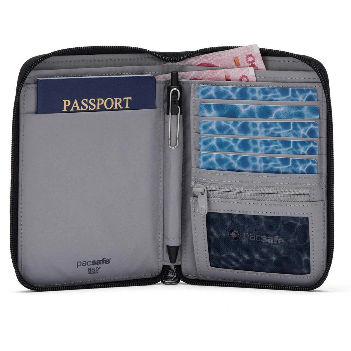 Pacsafe Rfidsafe kompakt utazásszervező Jet Black