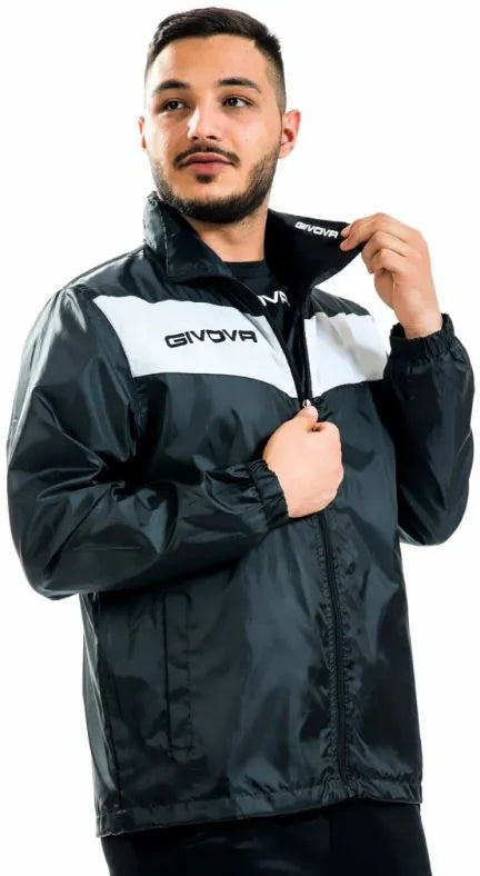 Sportjas Givova Rain Nero-bianco Zwart
