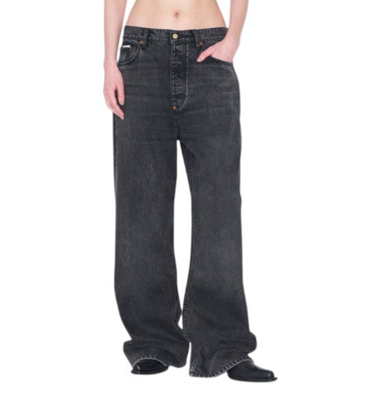 Eytys Echo Sulphur Ultra Baggy Fit Women Jeansblack Faded Rrp370