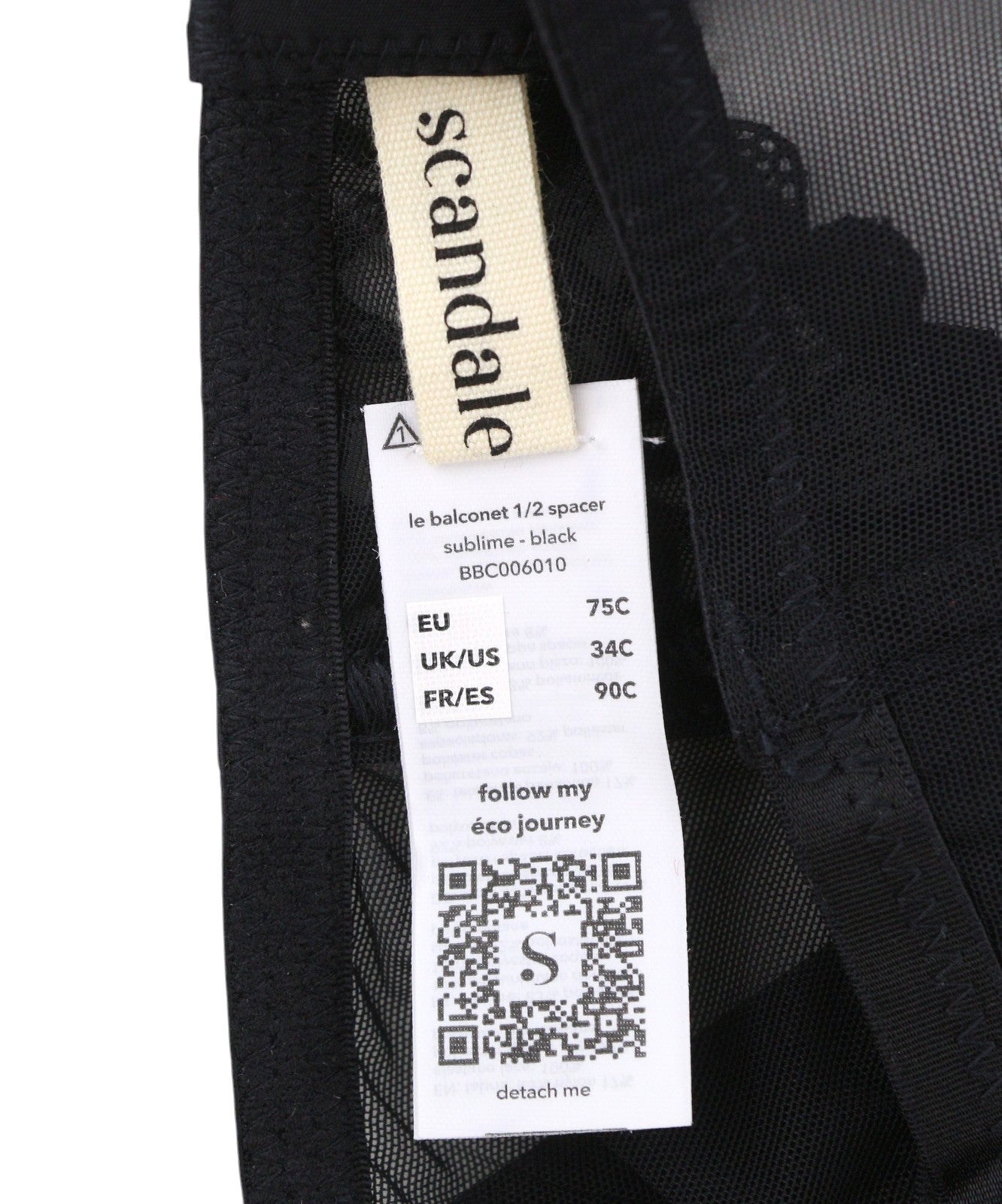 Scandale Le Balconet 1/2 Spacer Sublime-black Reggiseno da donna Lacci guipure neri