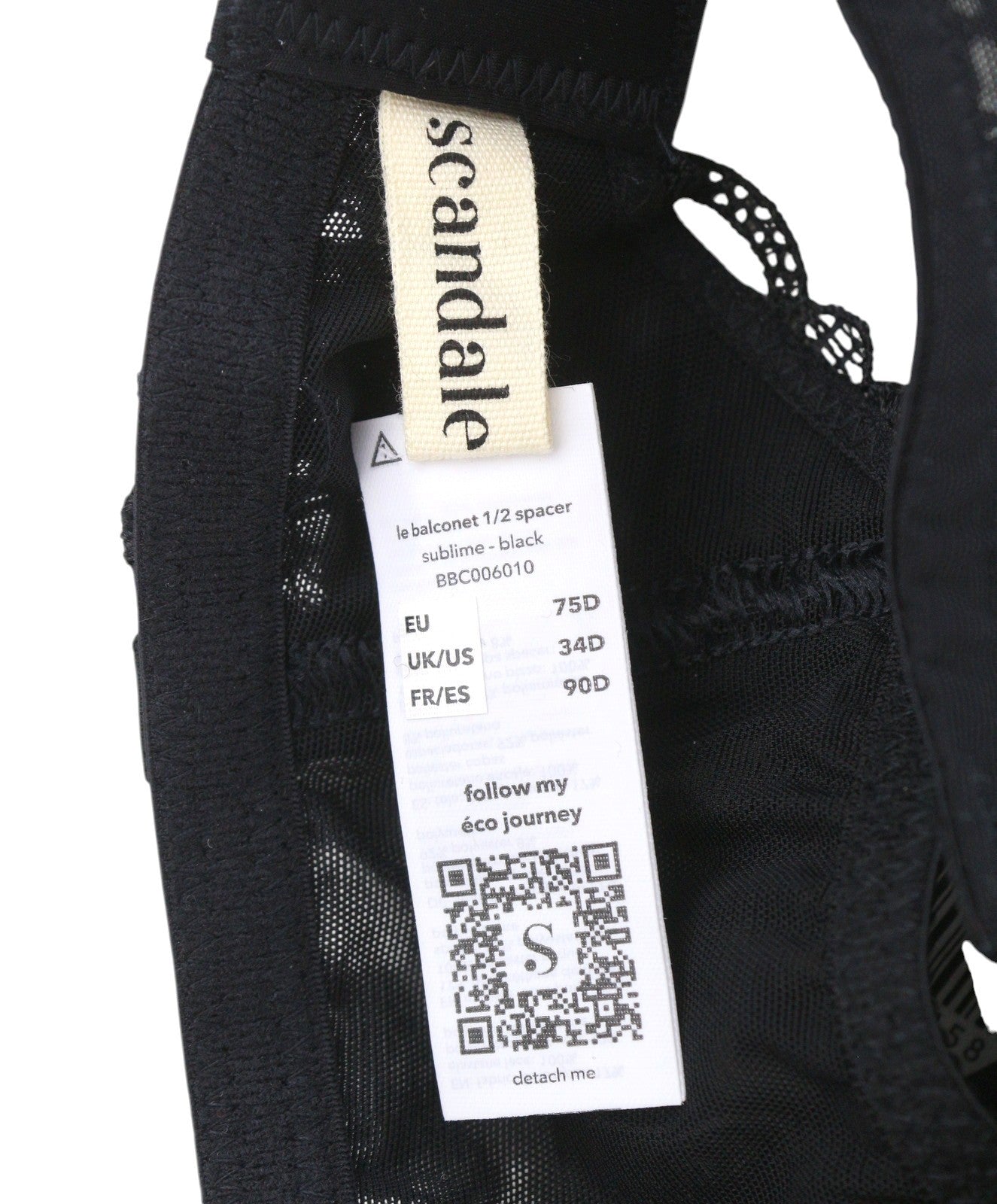 Dámské tkaničky Scandale Le Balconet 1/2 Sublime-black Brablack Guipure