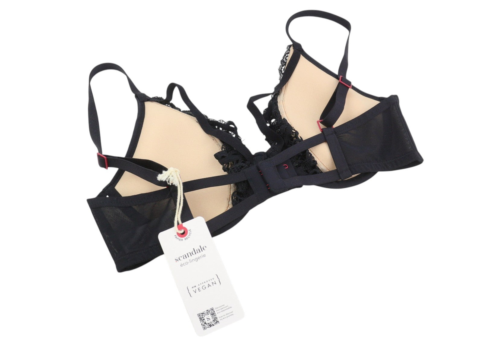 Scandale Plunge In Glamour Lace-wired Women Brablack Guipure Laces