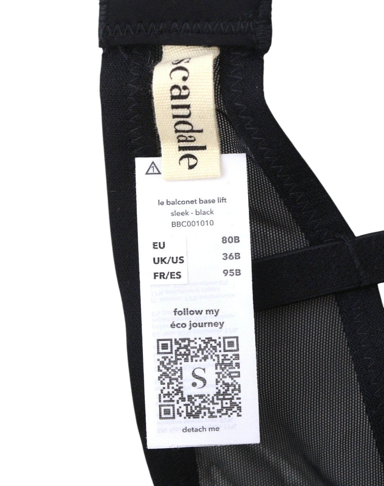 Scandale Le Balconet Base Lift Sleek-schwarzer Damen-BHtransparent