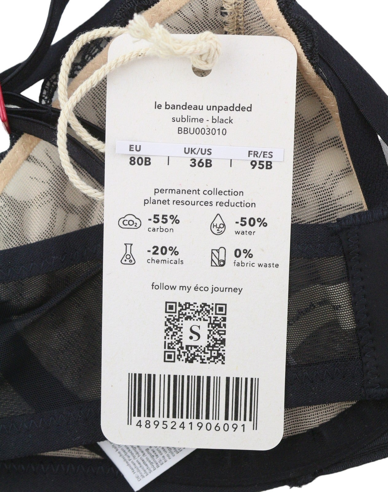 Scandale Le Bandeau Unpadded Sublime-noir Femme Braguipure Lacets