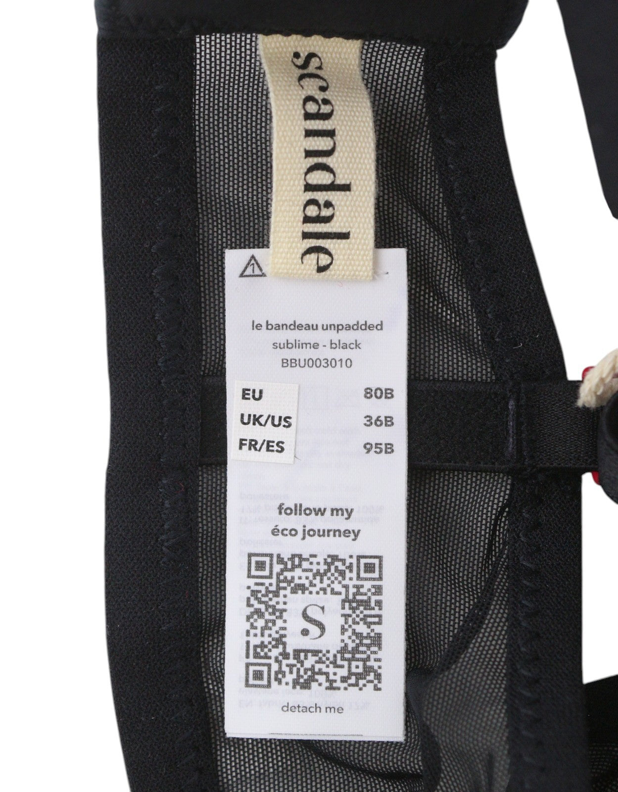 Scandale Le Bandeau Unpadded Sublime-noir Femme Braguipure Lacets