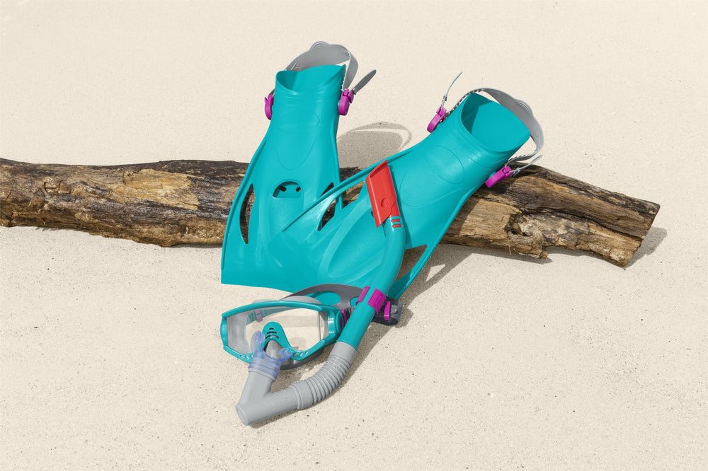 Diving Set Mask Snorkel Fins Blue Bestway 25020