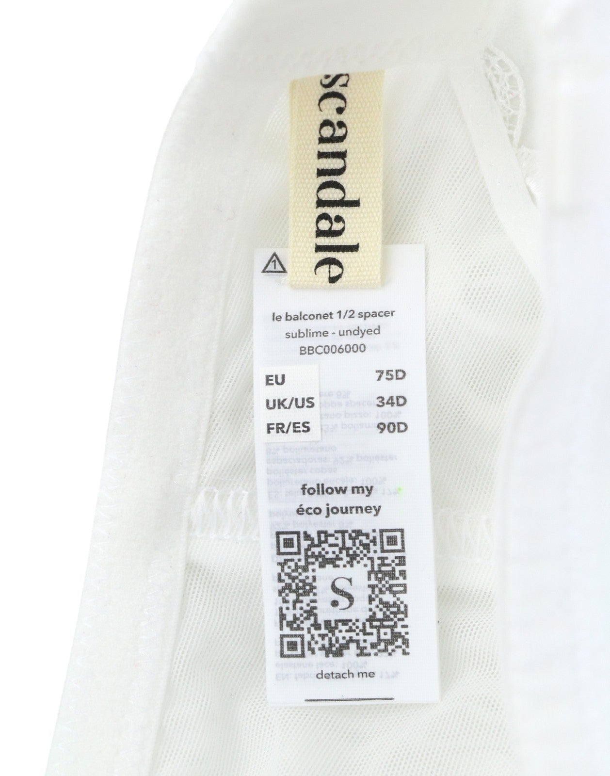 Scandale Le Balconet 1/2 Spacer Sublime-undyed Women Brawhite Guipure Laces