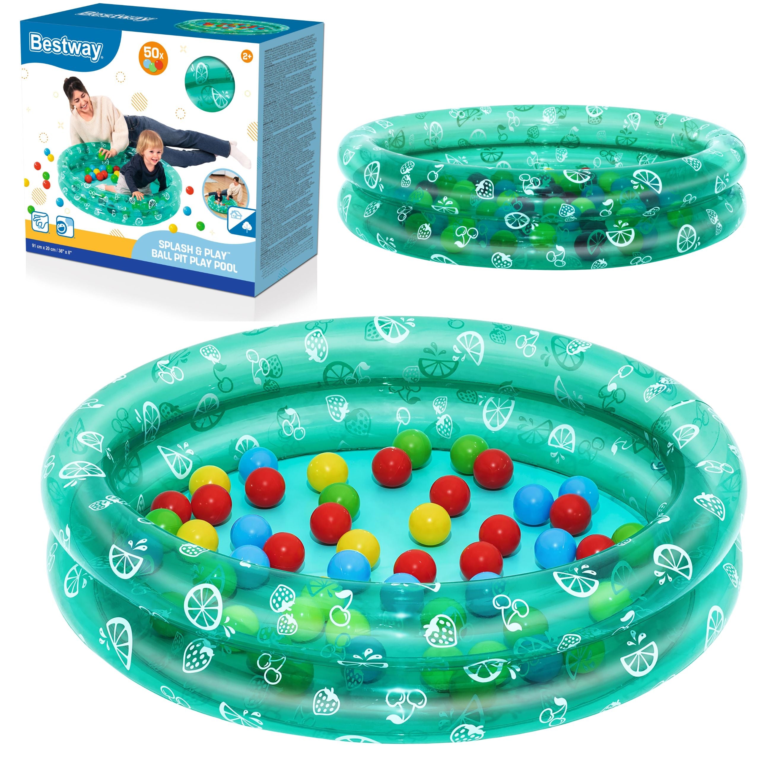 Piscina inflável de jardim com bolas Bestway 51141 transparente com pontos