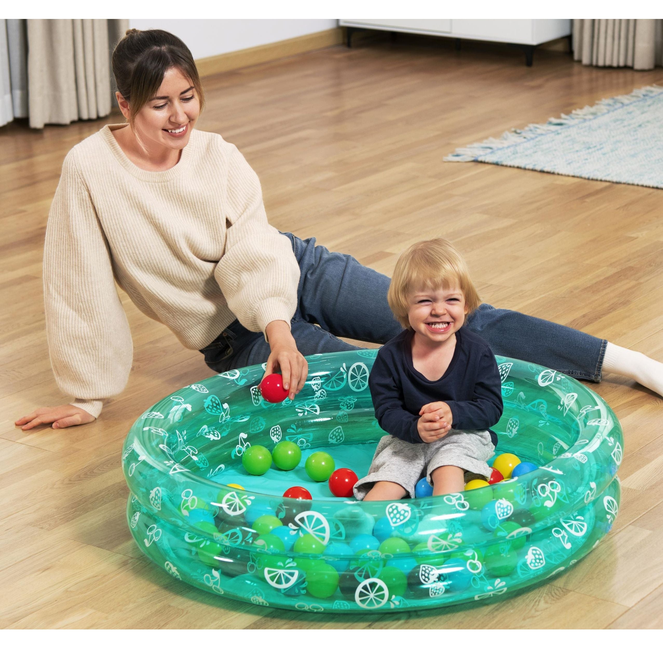 Piscina inflável de jardim com bolas Bestway 51141 transparente com pontos