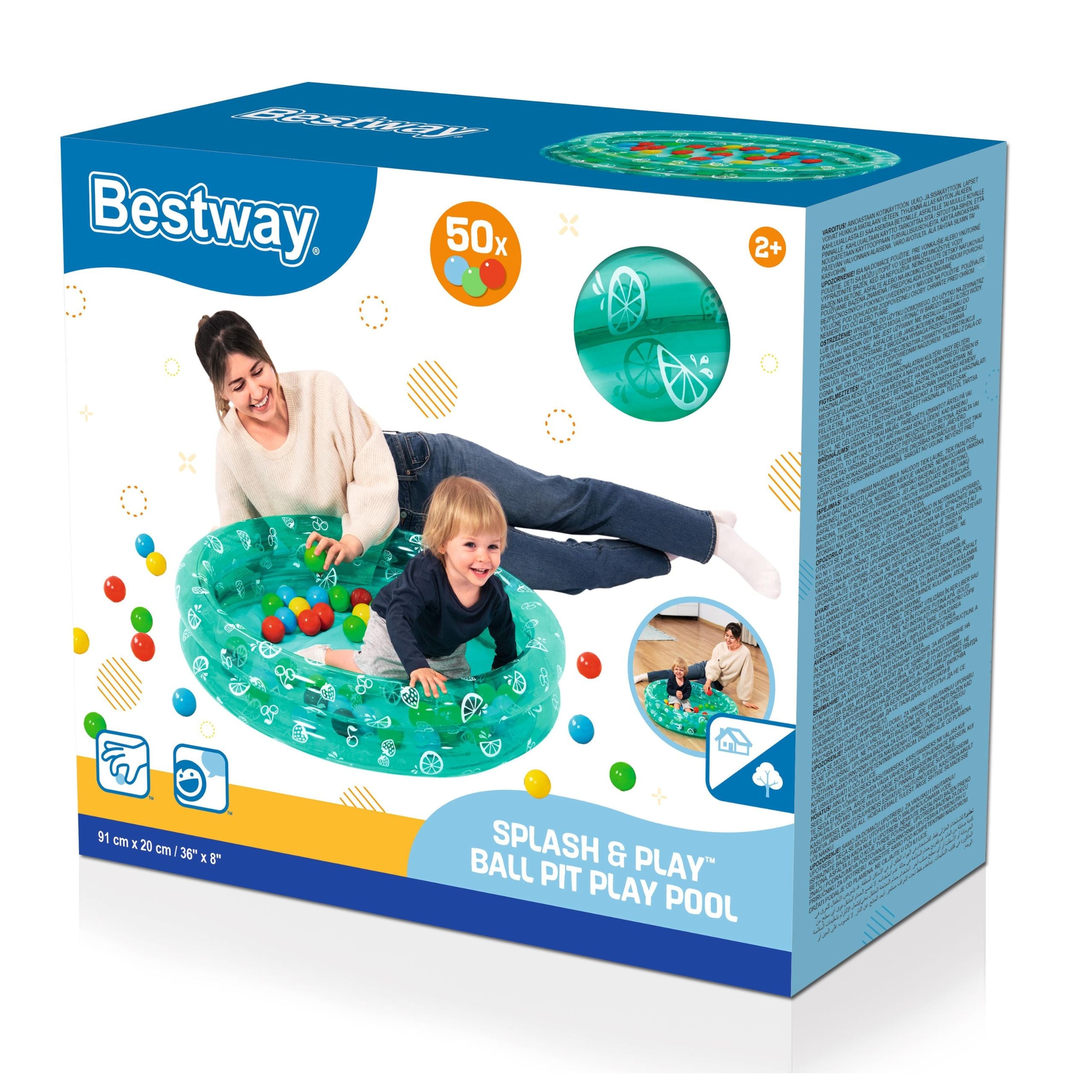 Piscina inflável de jardim com bolas Bestway 51141 transparente com pontos