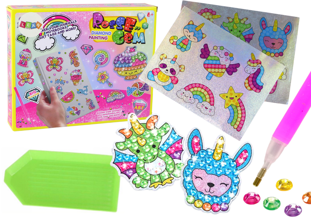 Diy Diamond Stickers Set Various Patterns Colorful Stickers
