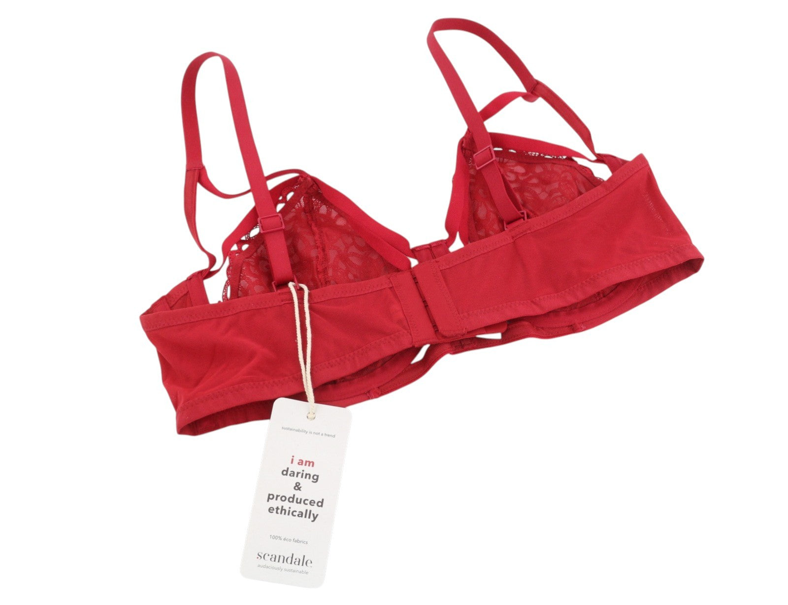Dámské tkaničky Scandale Le Bandeau Unpadded Sublime-red Braguipure