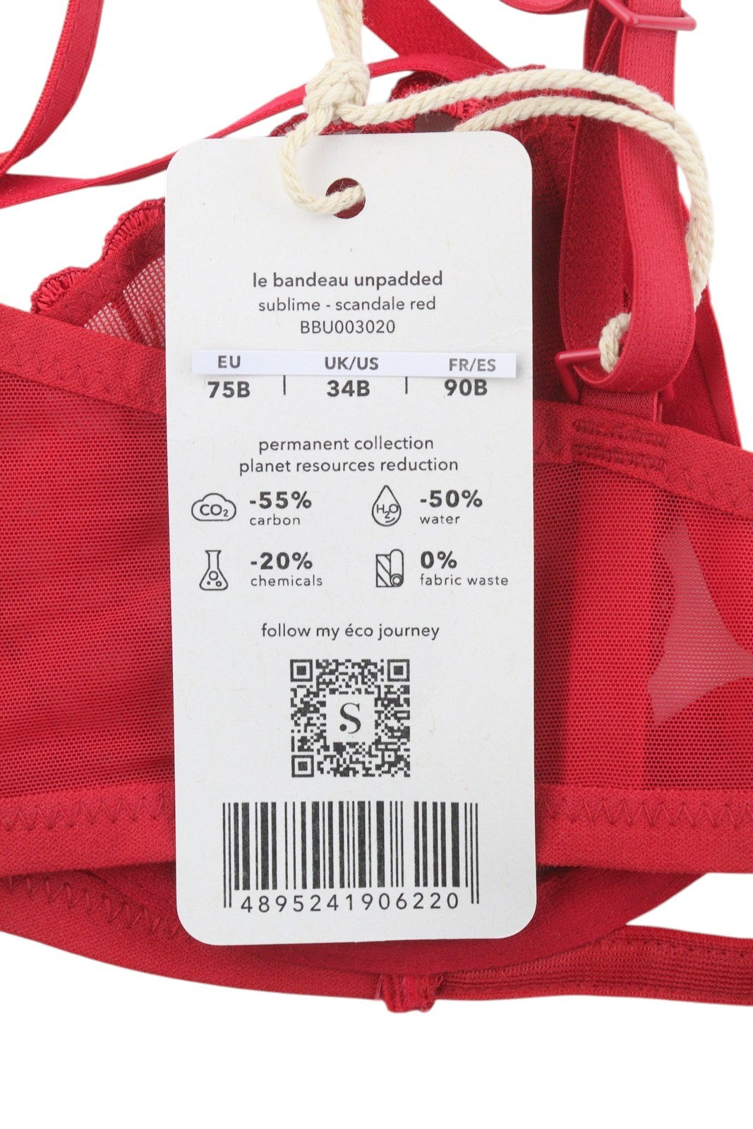 Dámské tkaničky Scandale Le Bandeau Unpadded Sublime-red Braguipure