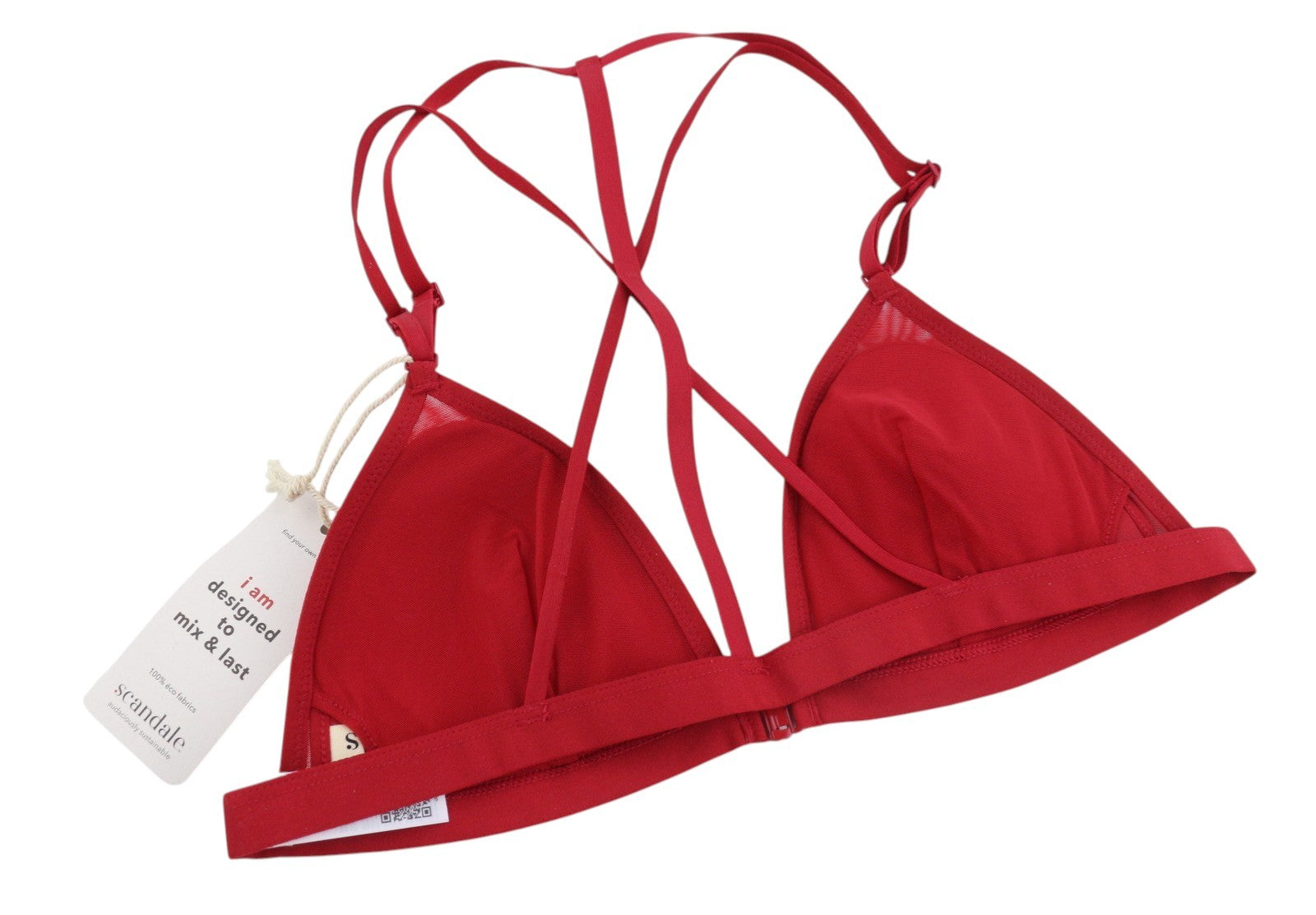Scandale Le Triangle Back Detail Sleek-red Women Brafront Clip Mesh +3 Pads